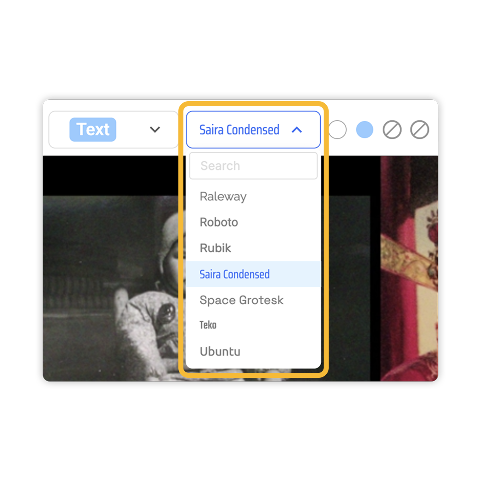 Select and apply customer fonts in your video using Visla's customer font video creator.